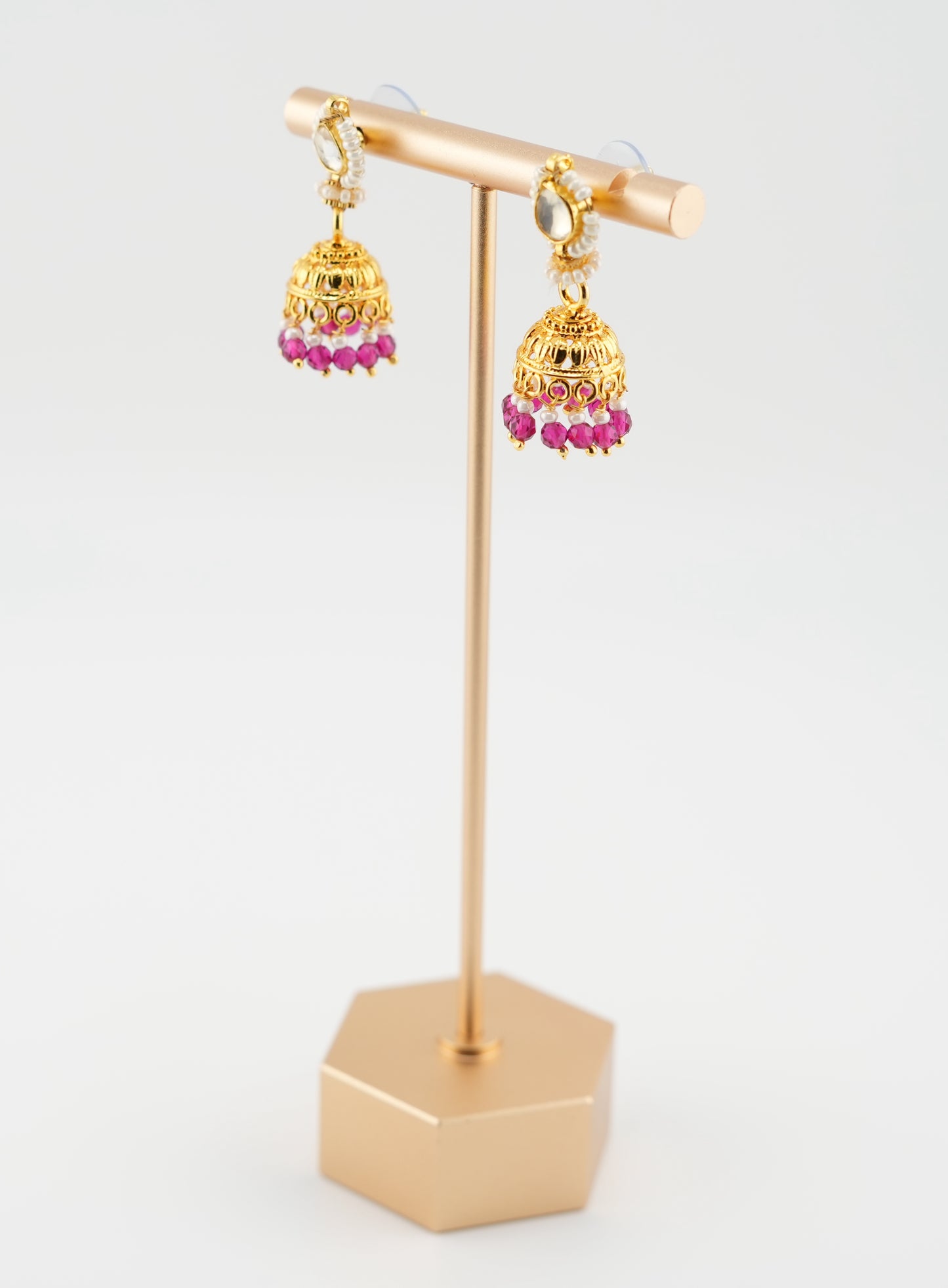 Pink Blossom Jhumkas