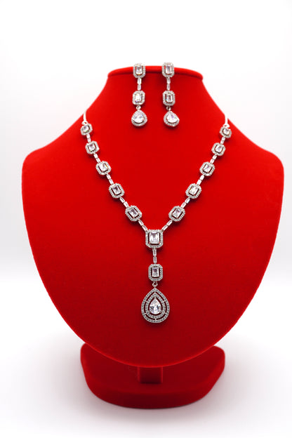 Celestial Silver Drops Necklace Set