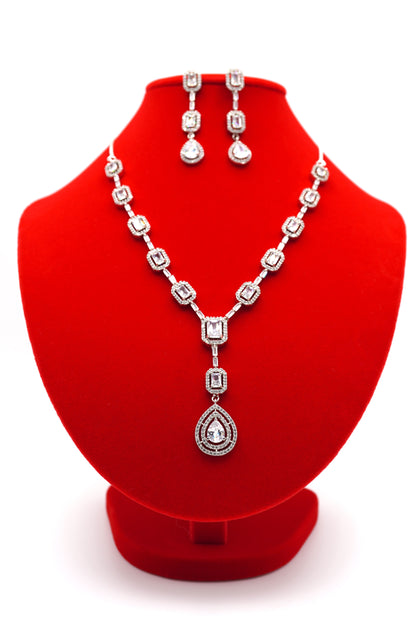 Celestial Silver Drops Necklace Set