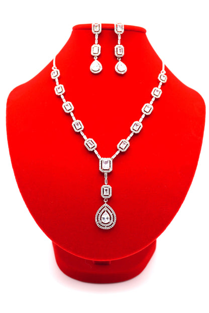 Celestial Silver Drops Necklace Set