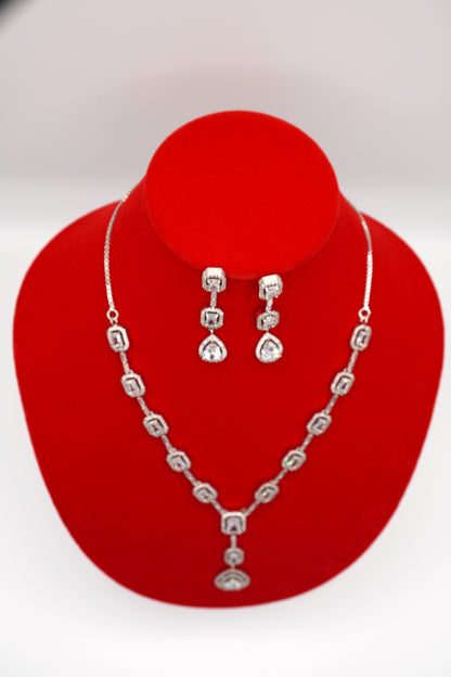 Celestial Silver Drops Necklace Set